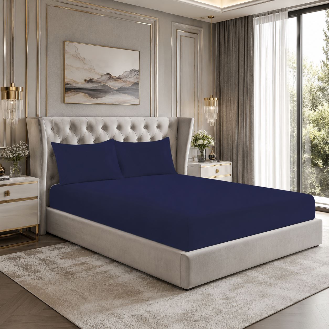 Night Zone Easy-care extra deep fitted sheets