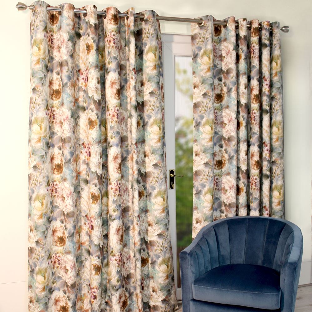Scatter Box Primavera Floral Eyelet Lined Curtains