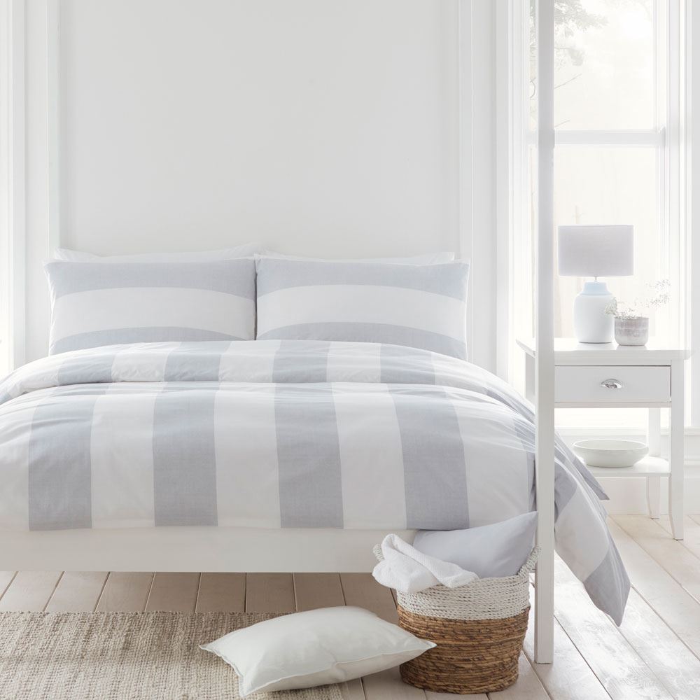 Drift Home Upton Stripe Print Eco-Friendly Duvet Cover Set