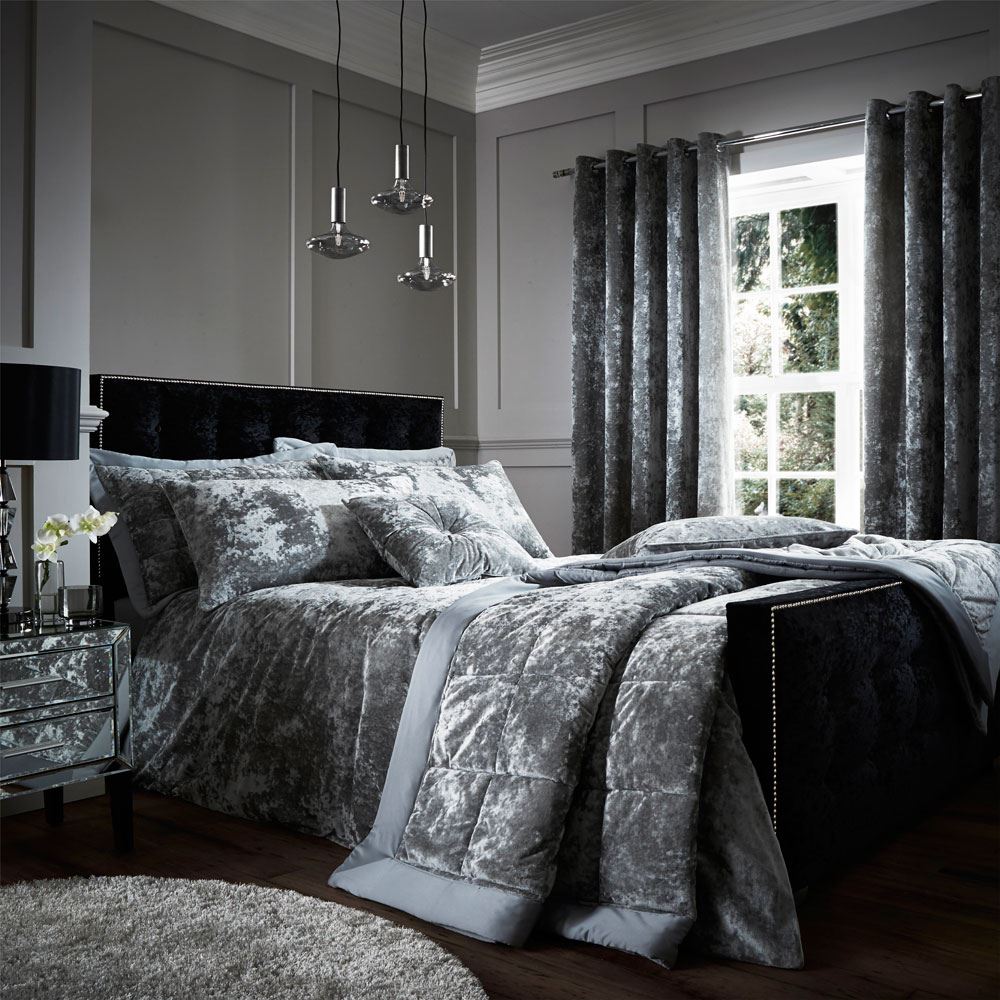 Catherine Lansfield Crushed Velvet Duvet Cover Set