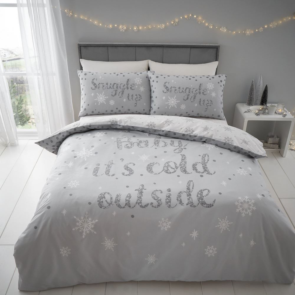 Catherine Lansfield Christmas Baby It's Cold Outside Easy Care Duvet Cover Set