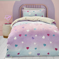 Bedlam Cosy Ombre Heart Plush Teddy Fleece Duvet Cover Set
