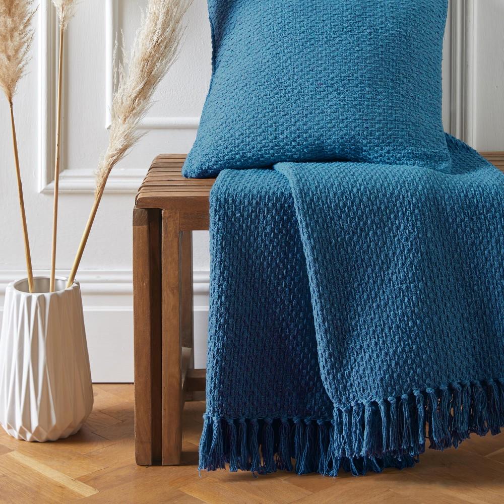 Drift Home Hayden Textured Weave Eco-Friendly 100% Recycled Cotton Throw