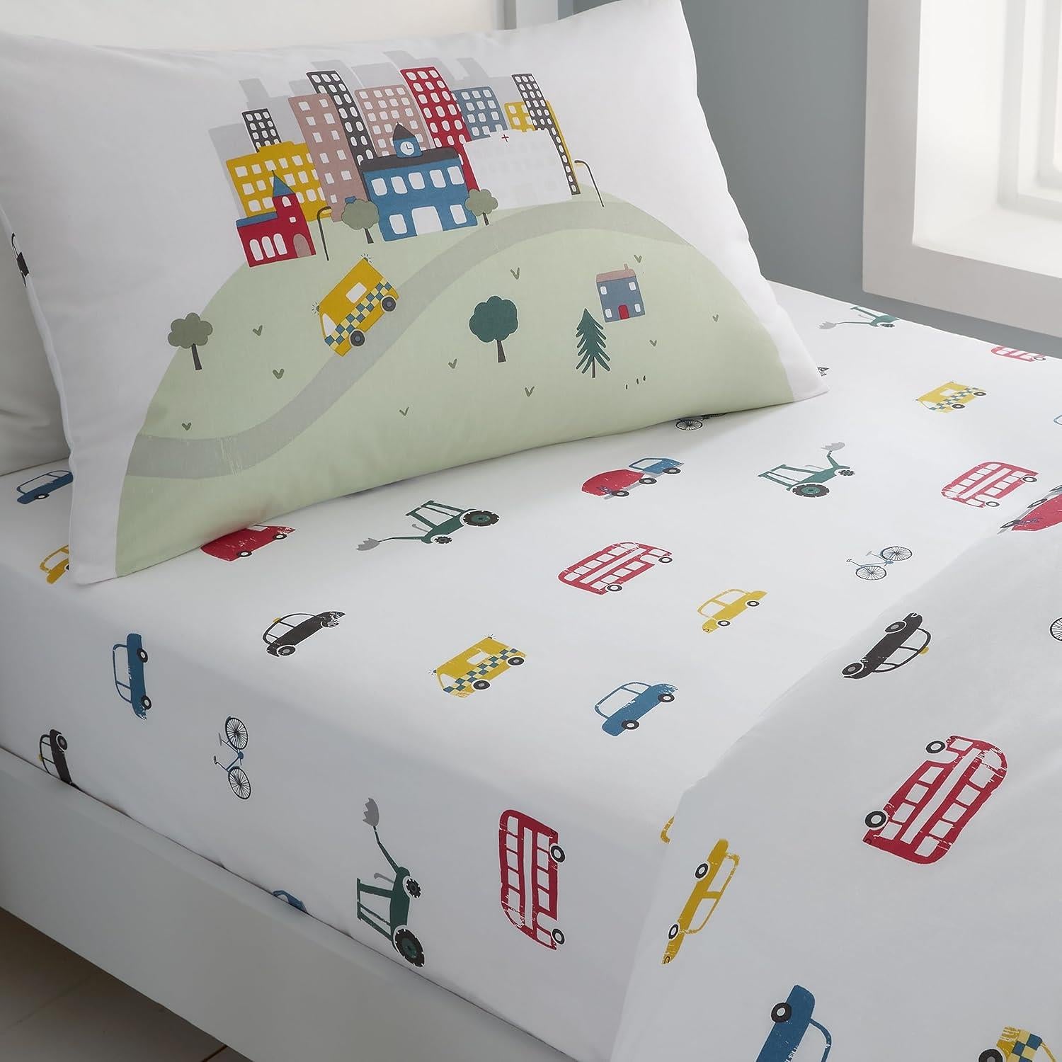 Bianca Transport Print 100% Cotton Fitted Sheet