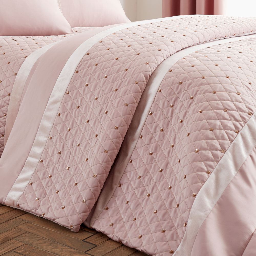 Catherine Lansfield Sequin Cluster Embellished Bedspread, 240 x 260 Cm