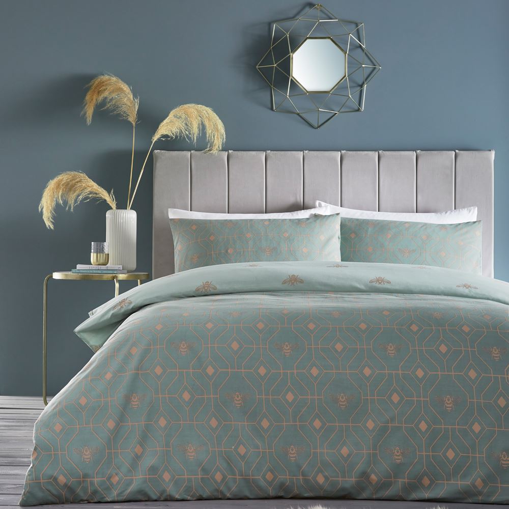 Furn Bee Deco Print Reversible Duvet Cover Set