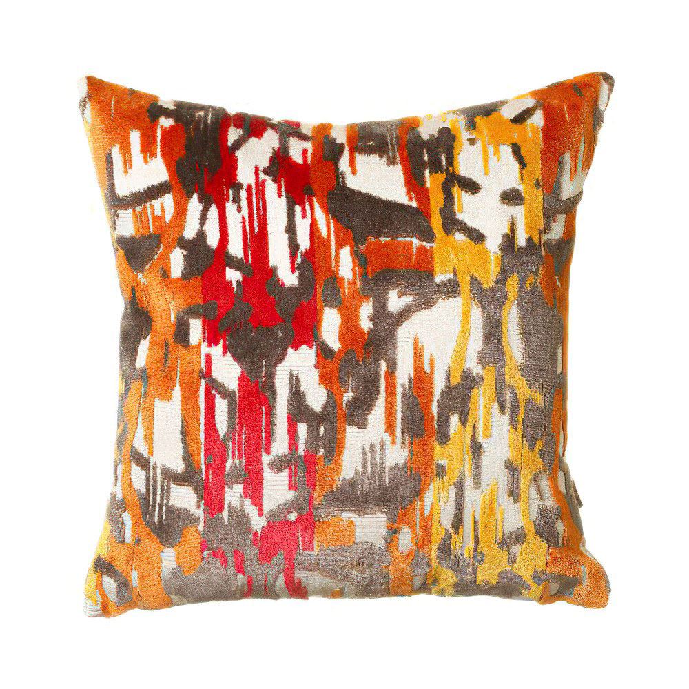 Scatter Box Mellow Cut Velvet Feather Filled Cushion, Red
