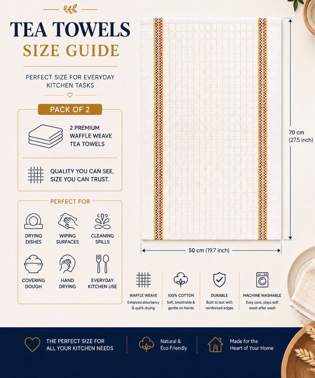 Night Zone Pack of 2 Hawai Tea Towels 100% Cotton
