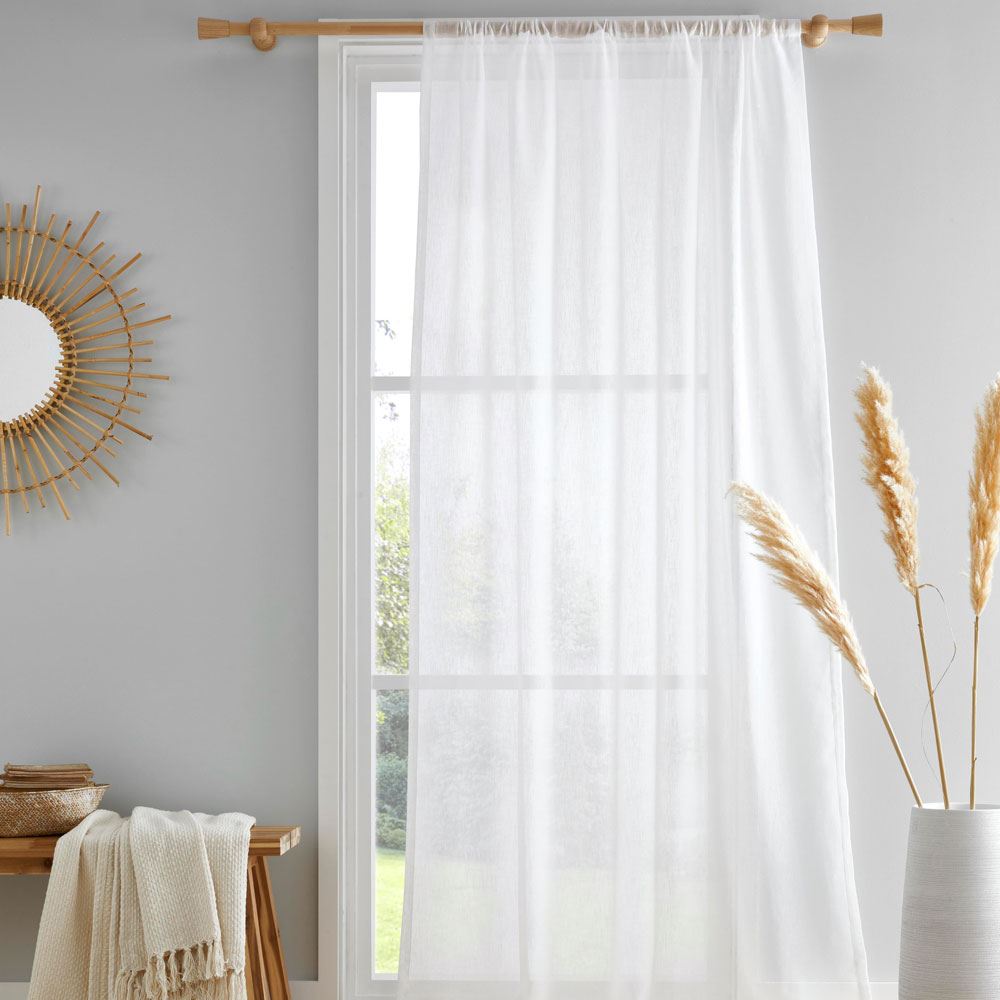 Drift Home Kayla Textured Slub Slot Top Voile Curtain Panel