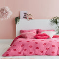 Sassy B Pouting Lips Print Reversible Jersey Duvet Cover Set