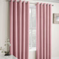 Enhanced Living Vogue Embossed Textured Thermal Blackout Eyelet Curtains