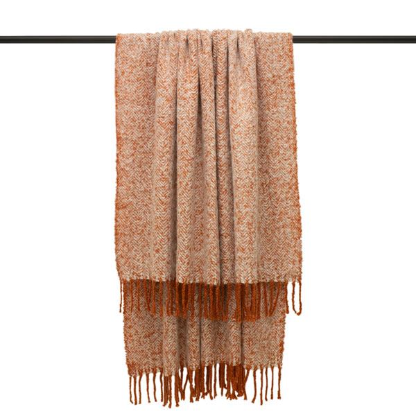 Furn Weaver Herringbone Tasselled Throw, 130 x 180 Cm