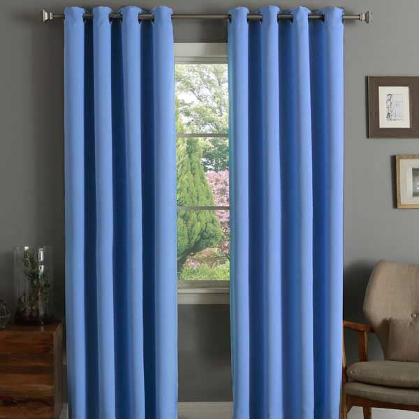 Linens Limited Thermal Blackout Eyelet Curtains, Duck Egg Blue, 66 x 90 Inch