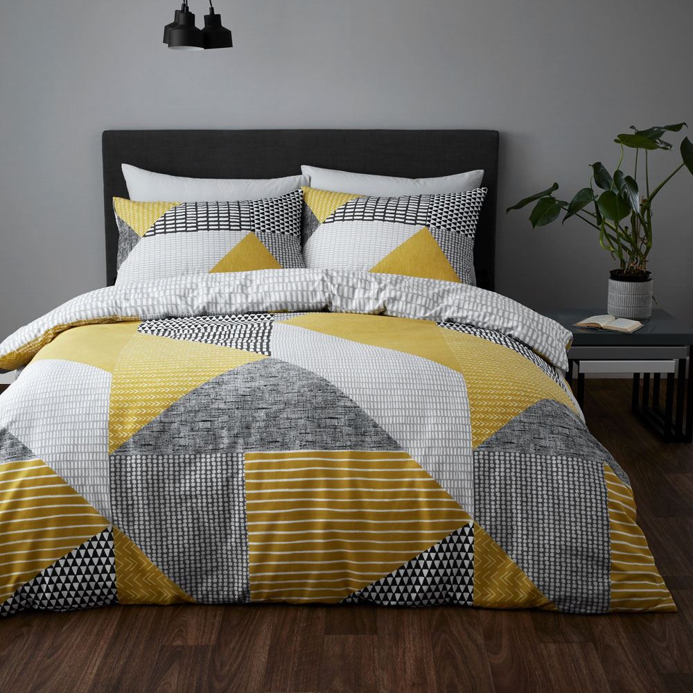 Catherine Lansfield Larsson Geo Easy Care Reversible Duvet Cover Set
