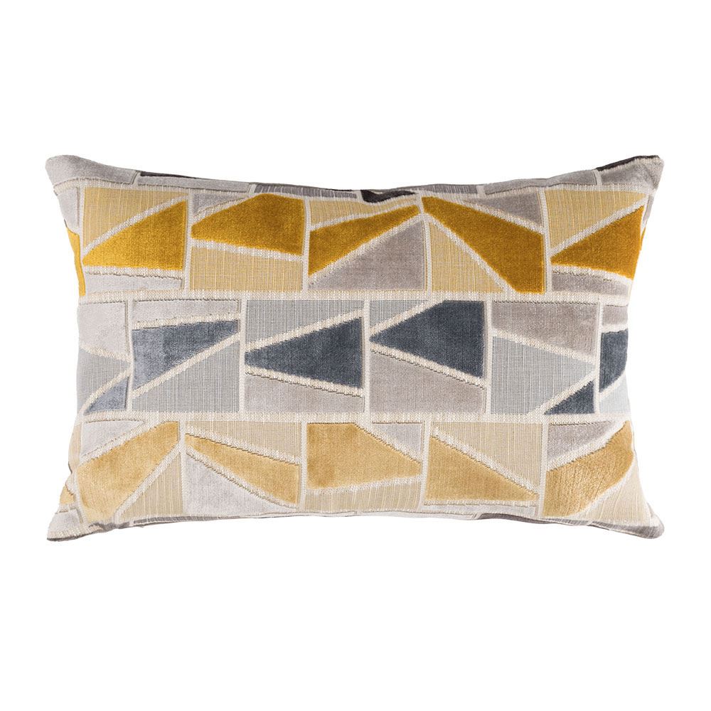Scatter Box Samson Geometric Cut Velvet Feather Filled Cushion