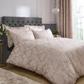 Catherine Lansfield Damask Jacquard Double Duvet Cover Set with Pillowcases Champagne Gold