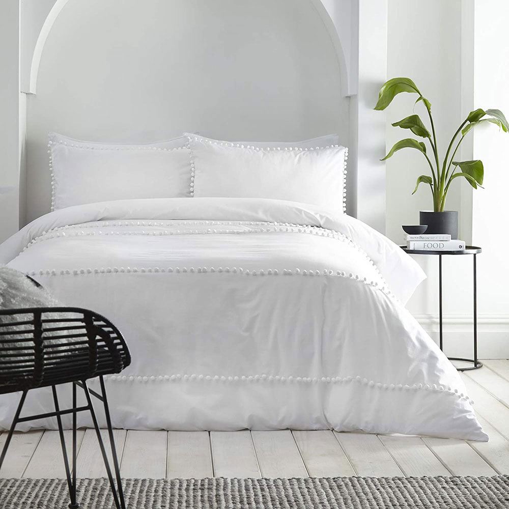 Appletree Boutique Lyra Pom Pom Embellished 100% Cotton Duvet Cover Set
