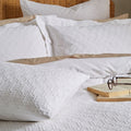 Bianca Waffle Circles Textured 100% Cotton Duvet Cover and Pillowcase Set