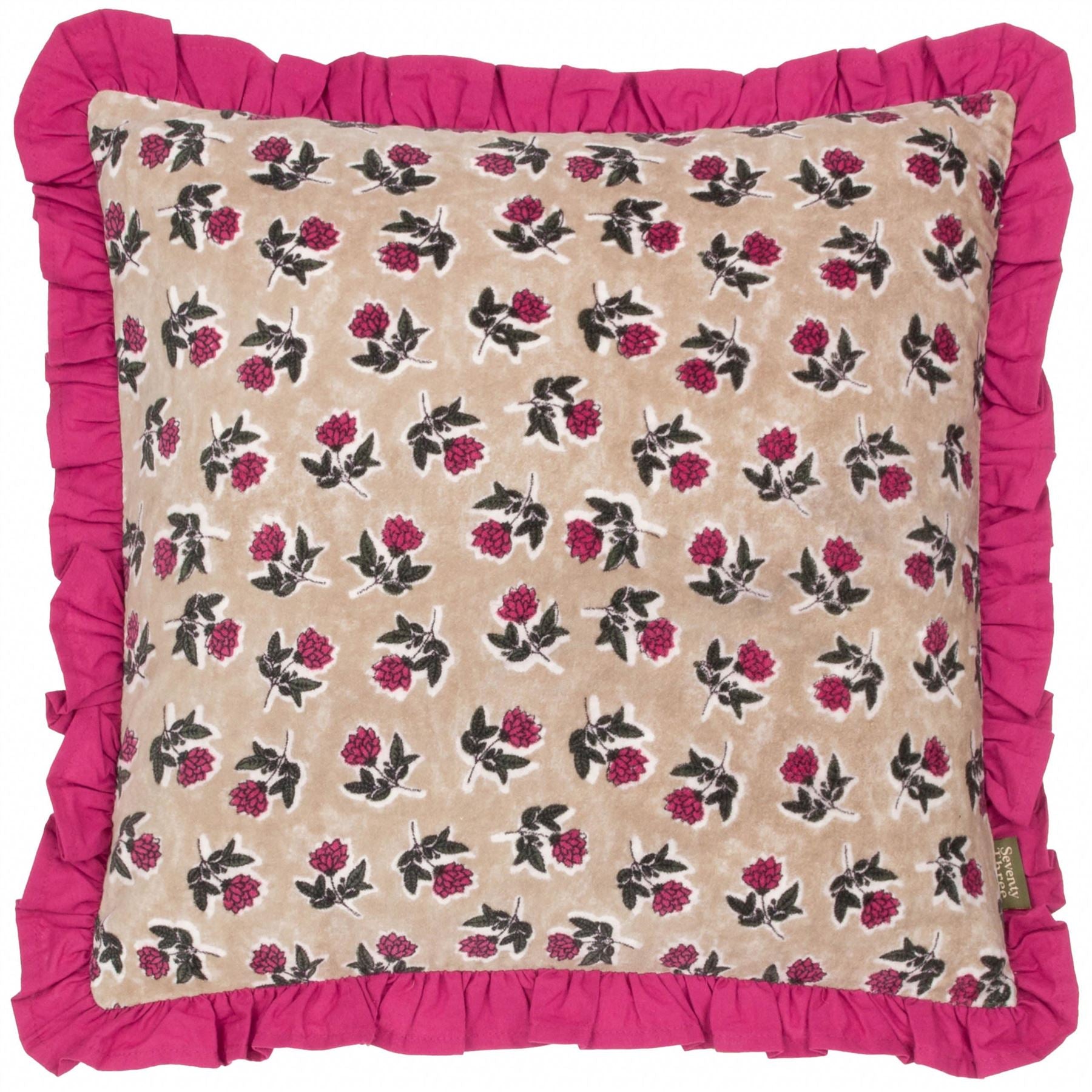 Paoletti Kemble Floral Ruffled Frill Edge Cushion Cover