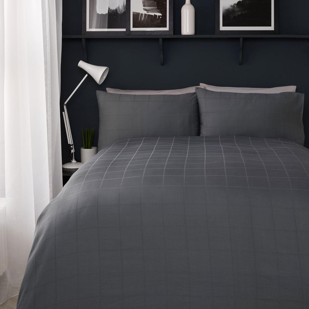 Appletree Boutique Sorelle Check 100% Cotton 200 Thread Count Duvet Cover Set