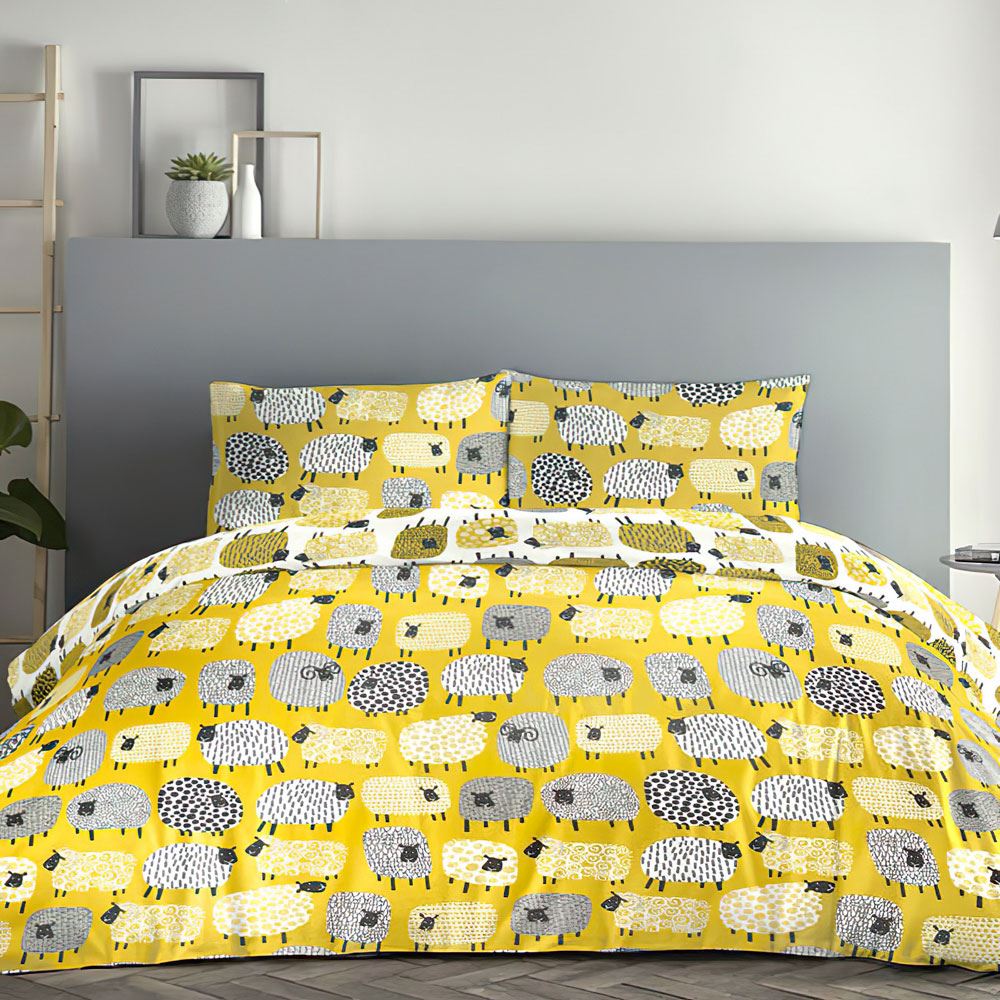 Fusion Dotty Sheep Print Reversible Duvet Cover Set