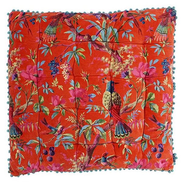 Riva Paoletti Paradise Faux Velvet Floor Cushion, 70 x 70 Cm