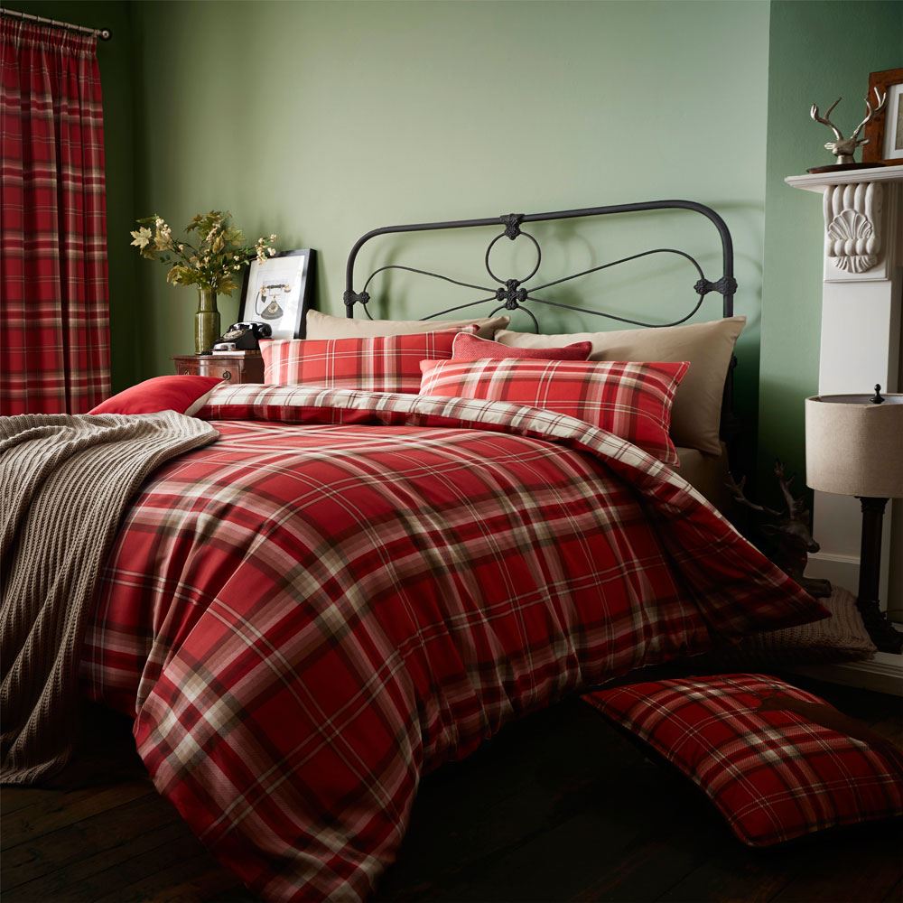 Catherine Lansfield Kelso Reversible Tartan Check Duvet Cover Set