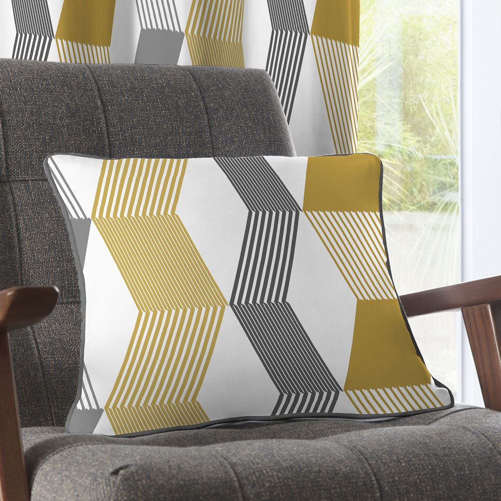 Fusion Magna Geometric Chevron 100% Cotton Filled Cushion