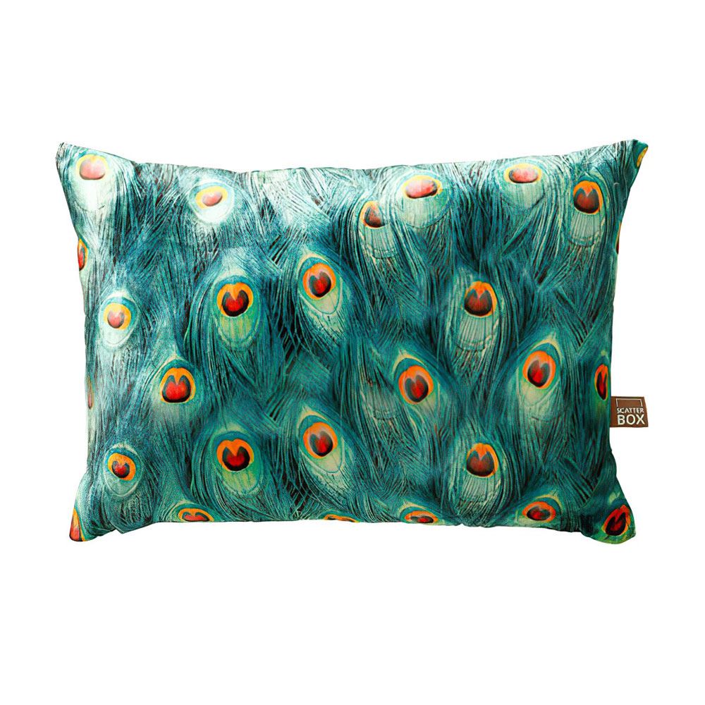 Scatter Box Azure Velvet Feather Filled Cushion
