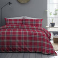 Fusion Cosy Check Print Reversible 100% Brushed Cotton Duvet Cover Set