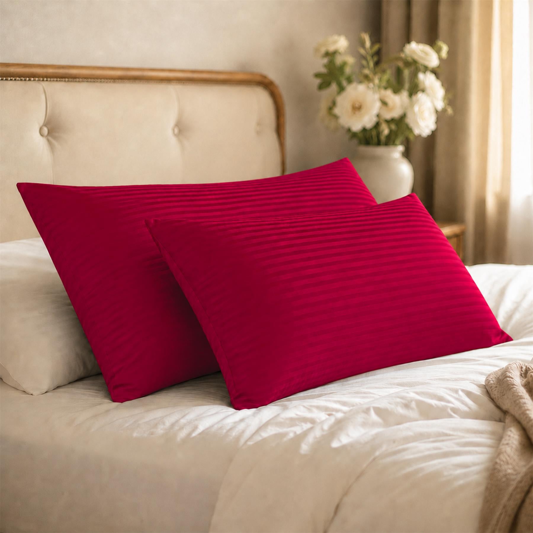 Night Zone Satin Stripe 100% Cotton 250 Thread Count Housewife Pillow Case