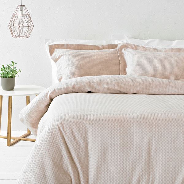 Linen House Waffle 100% Cotton Duvet Cover Set