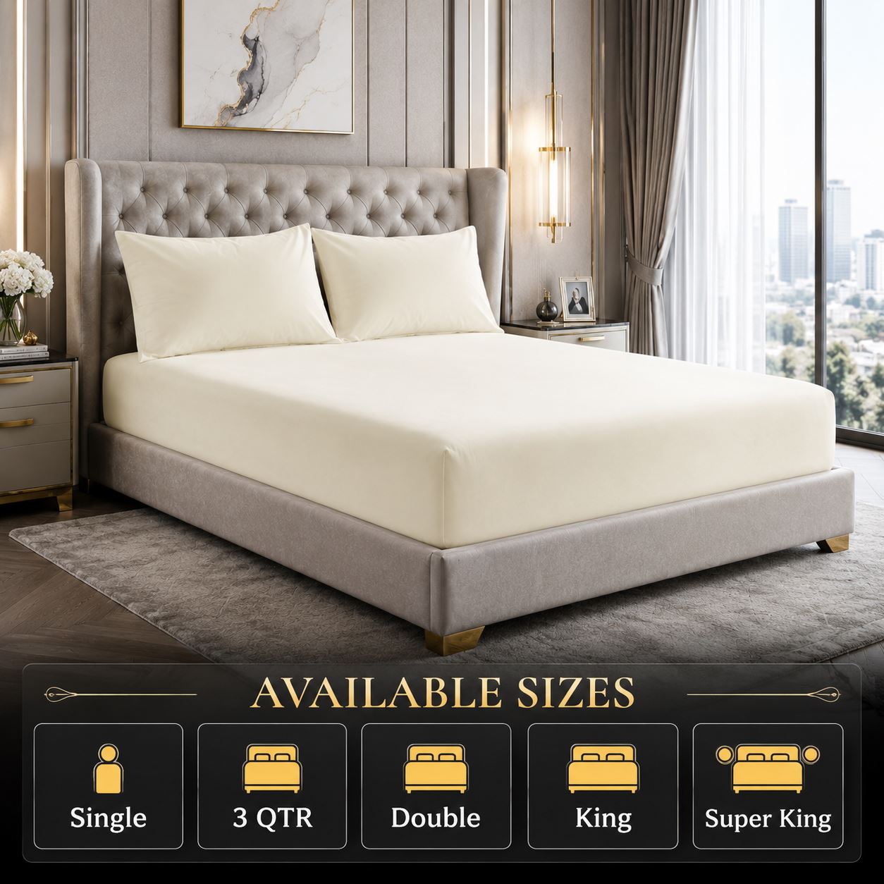 Night Zone Easy-care extra deep fitted sheets