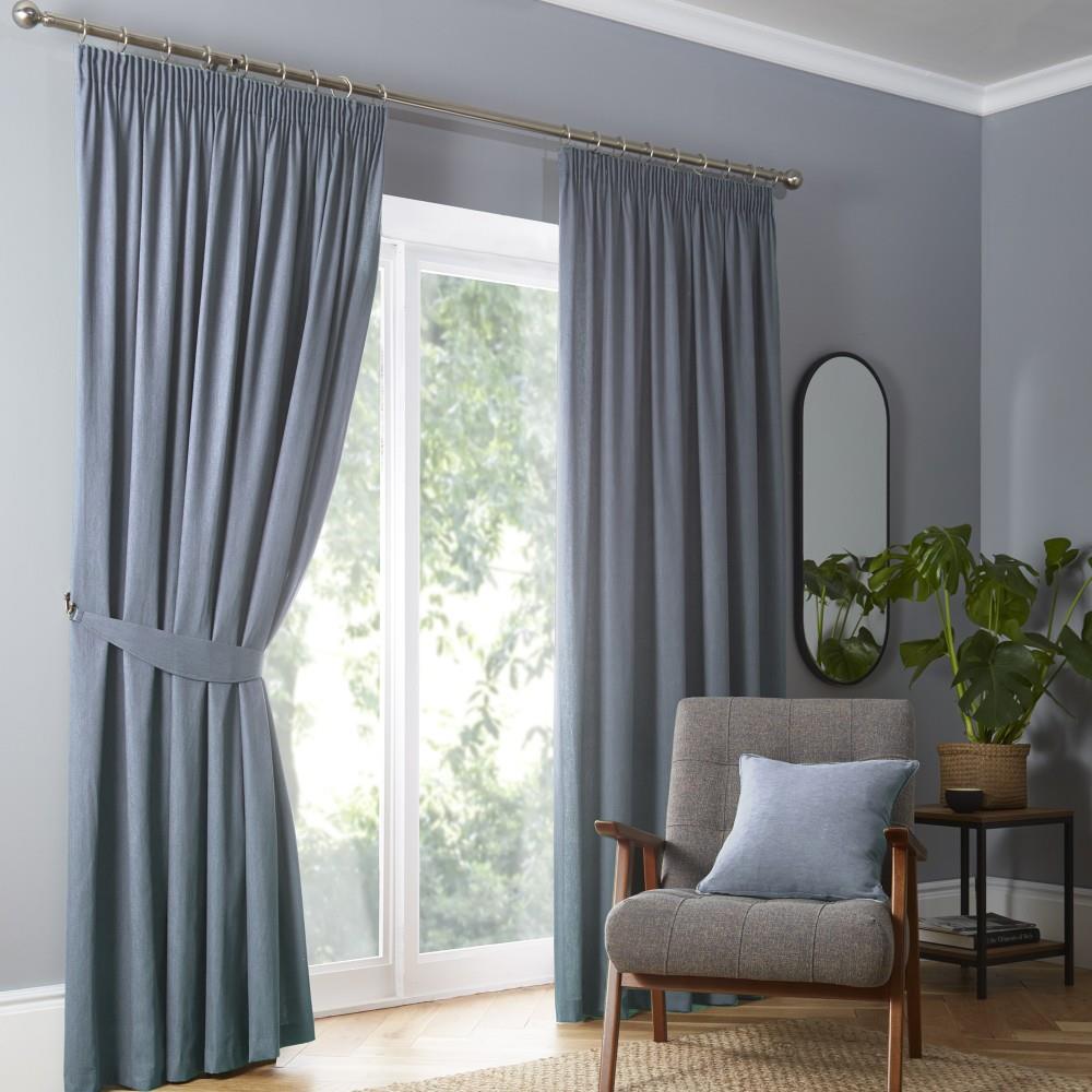 Fusion Dijon Blackout Pencil Pleat Lined Curtains