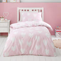 Catherine Lansfield Brushed Cotton Hearts Reversible Double Duvet Cover Set with Pillowcases Pink