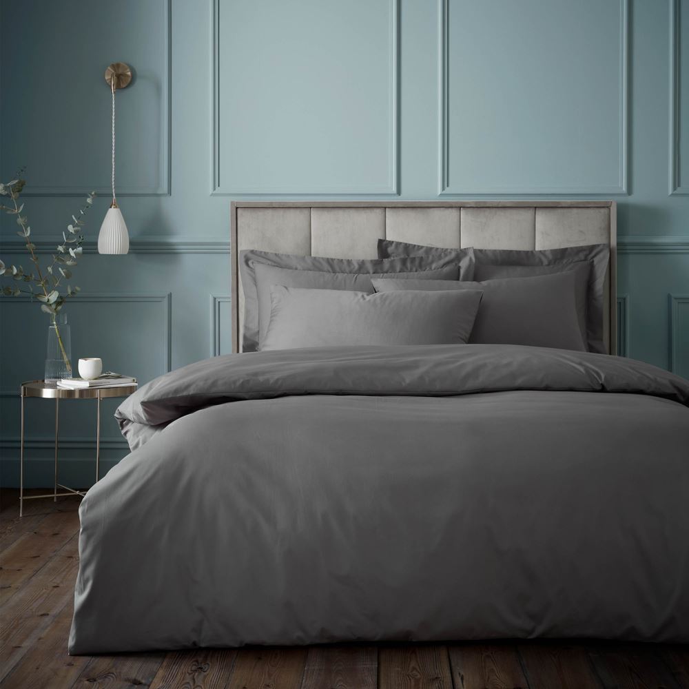 Bianca Plain Dye 100% Egyptian Cotton 180 Thread Count Duvet Cover and Pillowcase Set