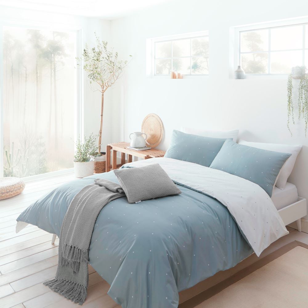 Drift Home Betty Spot Print Sustainable Eco-Friendly Reversible Duvet Cover Set