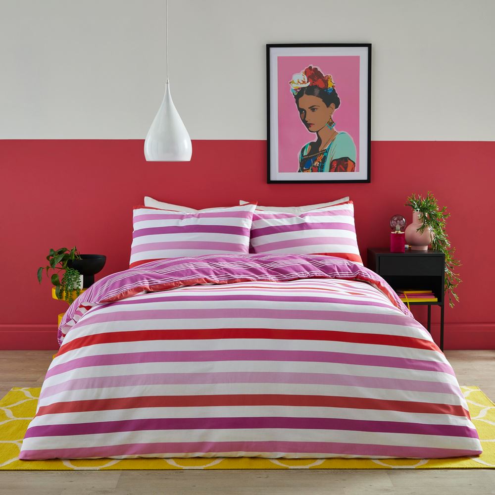 Fusion Carlson Stripe Easy Care Reversible Duvet Cover Set