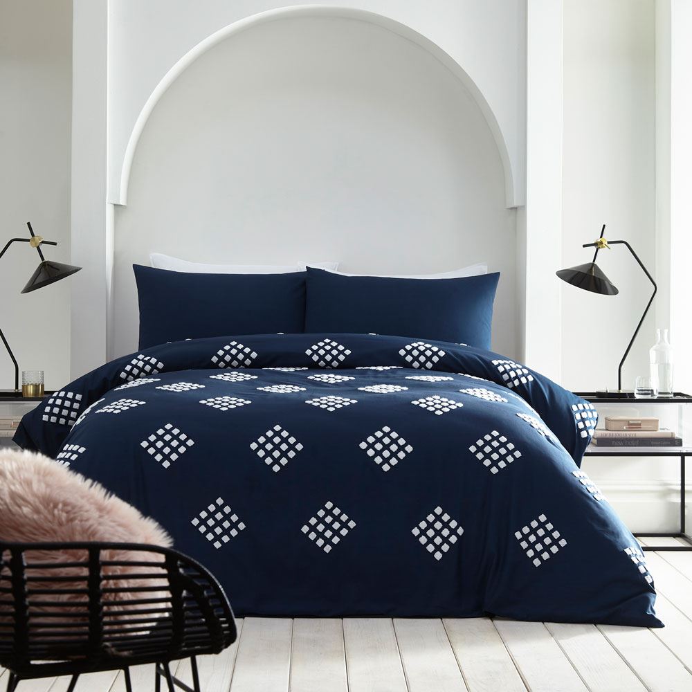Appletree Boutique Diamond Tuft Embellished 100% Cotton Duvet Cover Set