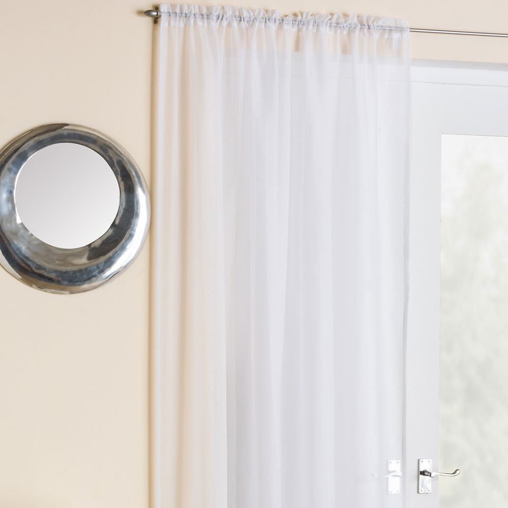 Tyrone Crystal Plain Voile Slot Top Curtain Panel