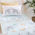 Pineapple Elephant Kids Paradise Desert Animals Print 100% Cotton Fitted Sheet