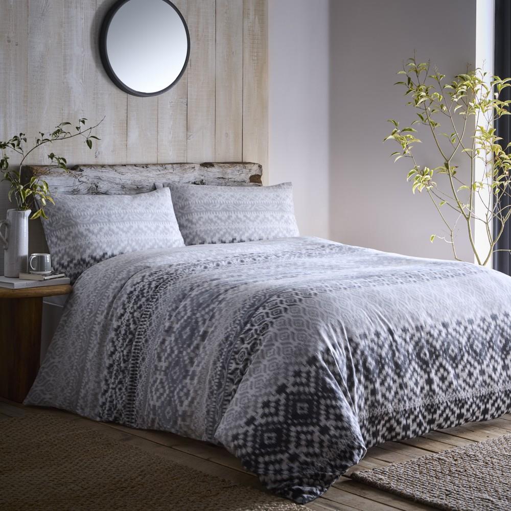 Appletree Hygge Bergen Geometric 100% Brushed Cotton Duvet Cover Set