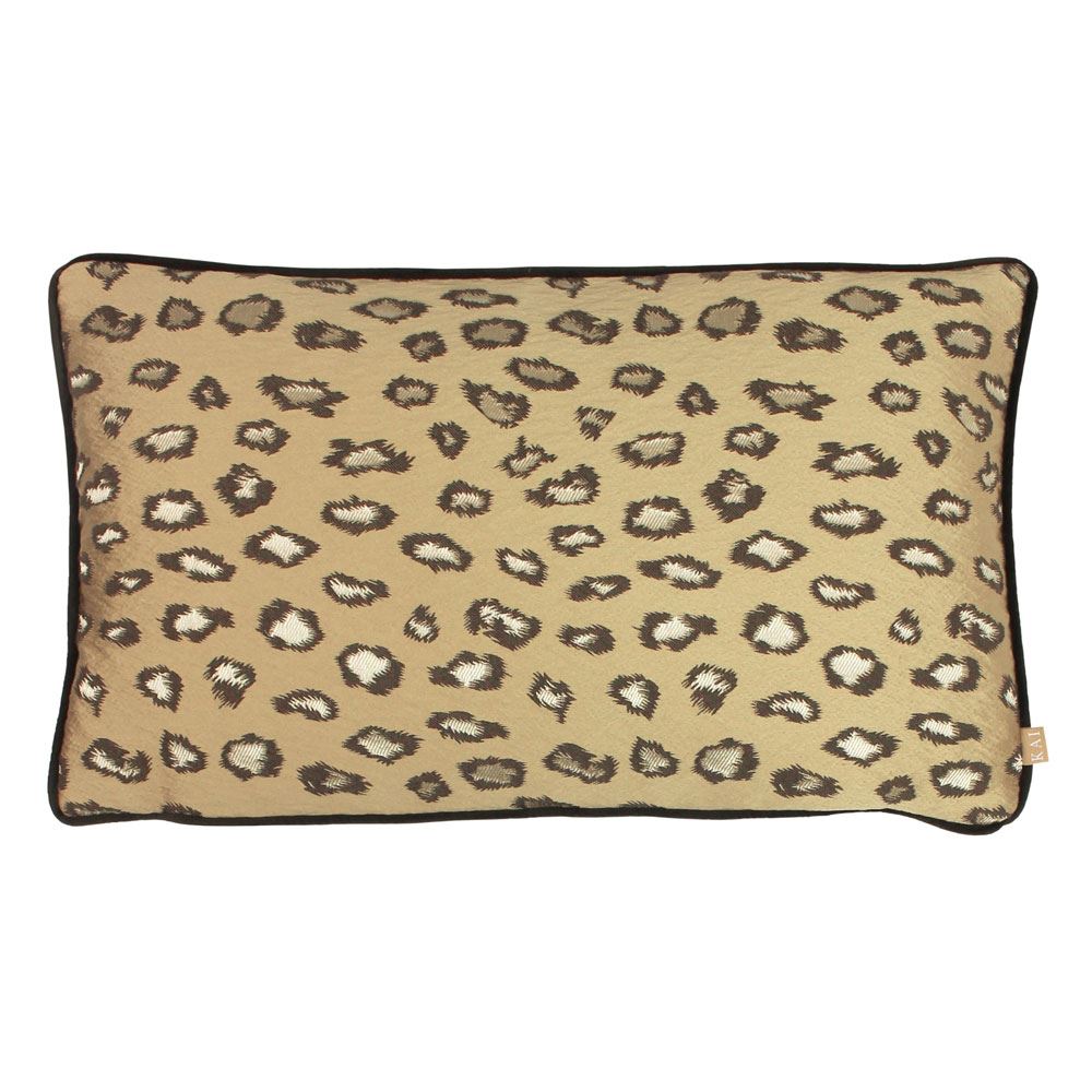 Kai Faline Leopard Print Velvet Piped Edge Cushion Cover