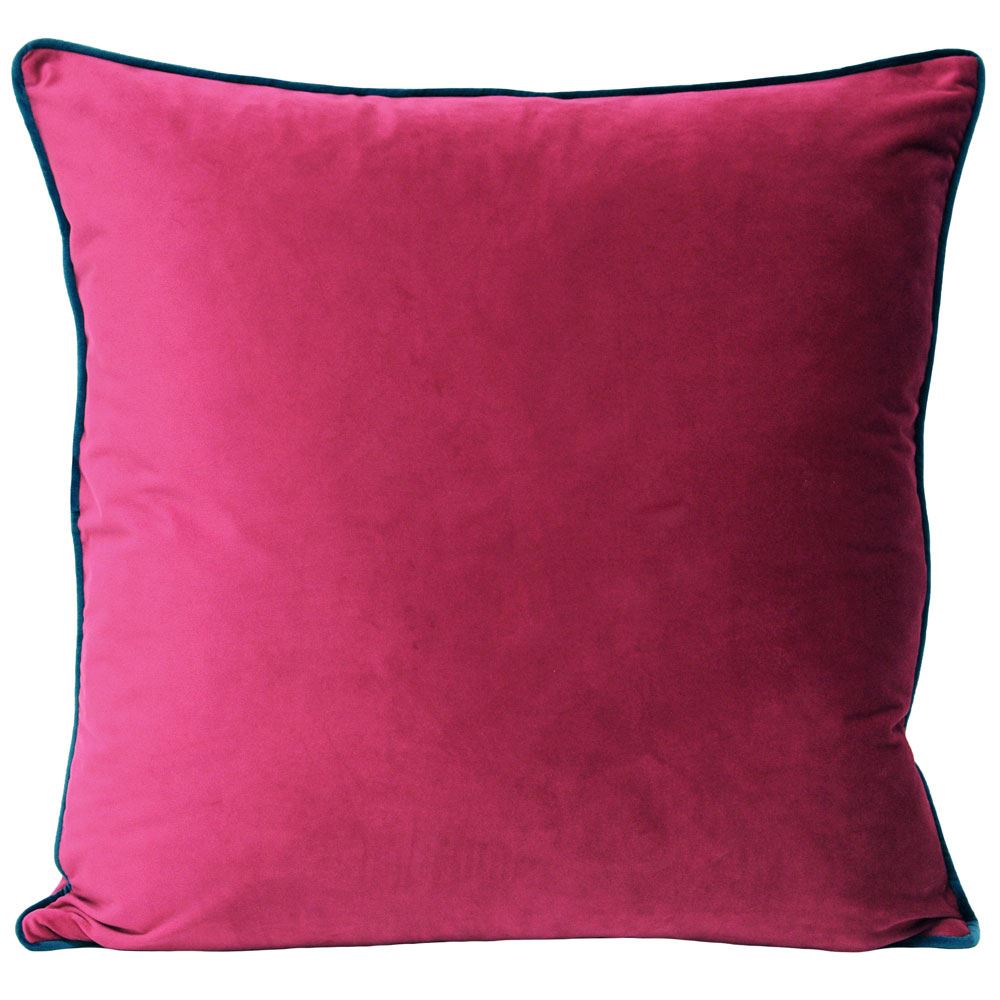 Riva Paoletti Meridian Faux Velvet Piped Cushion Cover