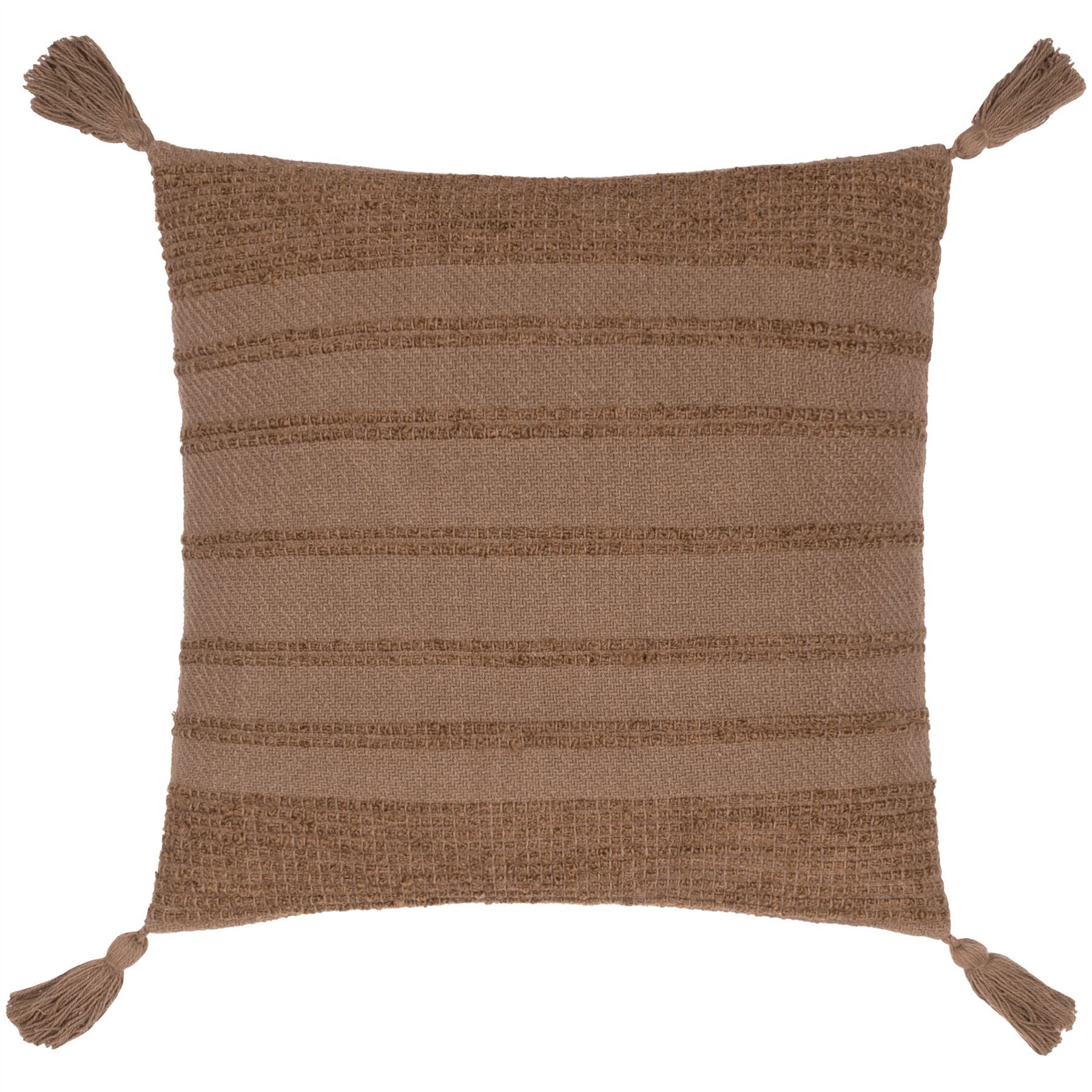 Yard Larch Textured Cotton Rich Tasselled Cushion Cover