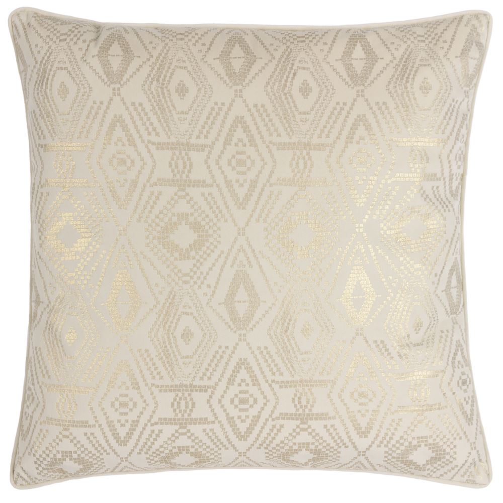 Paoletti Tayanna Foil Print Piped Edge Cushion Cover