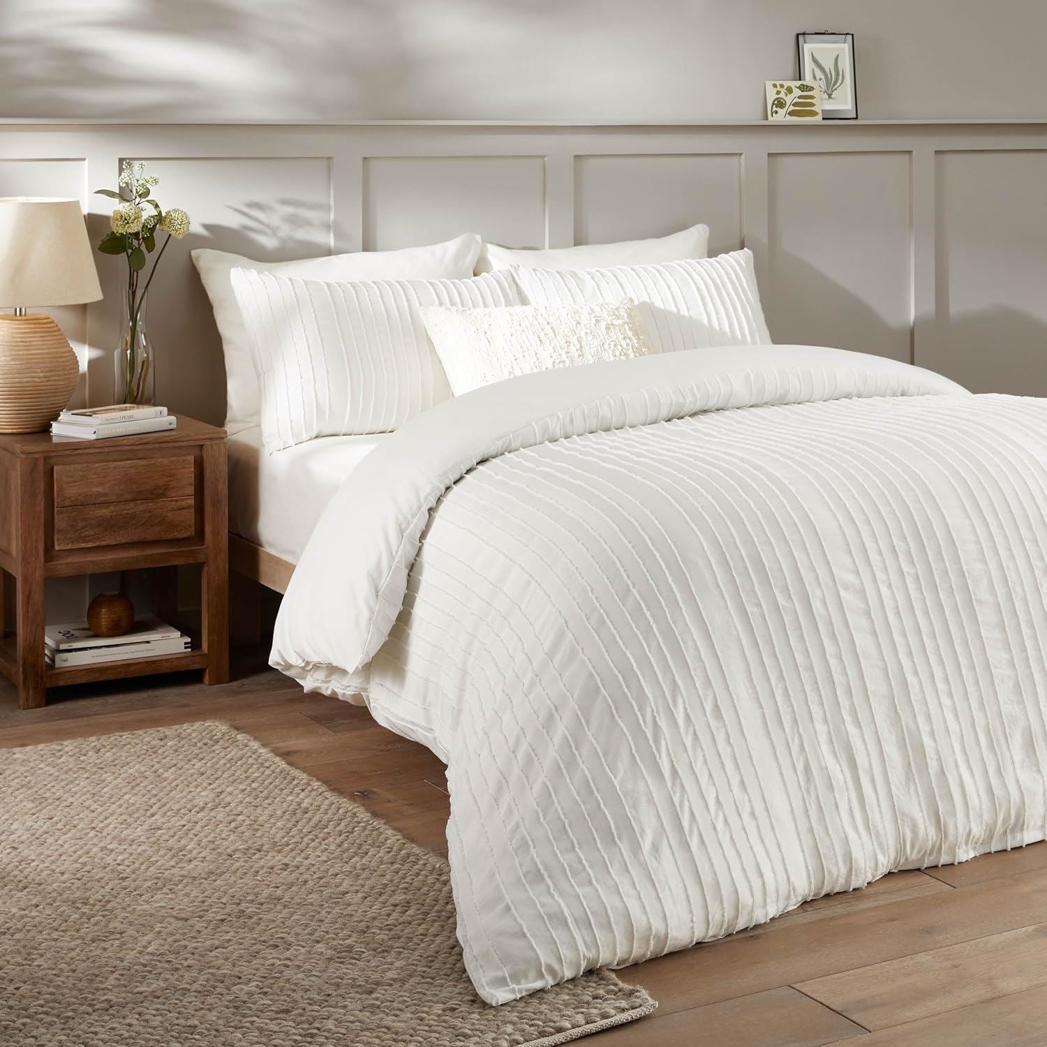 Duvet Day Harrison Stripe Tufted Soft-Touch Easy-Care Duvet Cover Set
