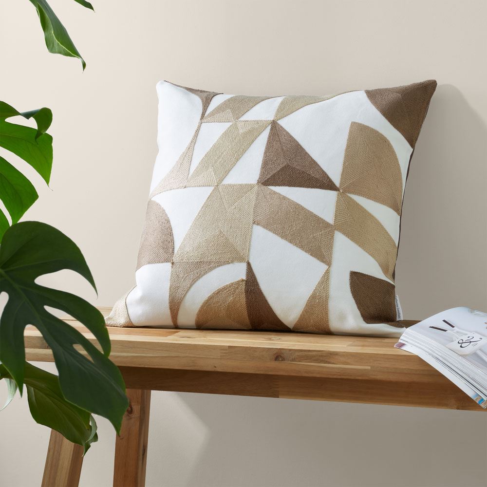 Catherine Lansfield Graphic Geo Loop Embroidered Filled Cushion