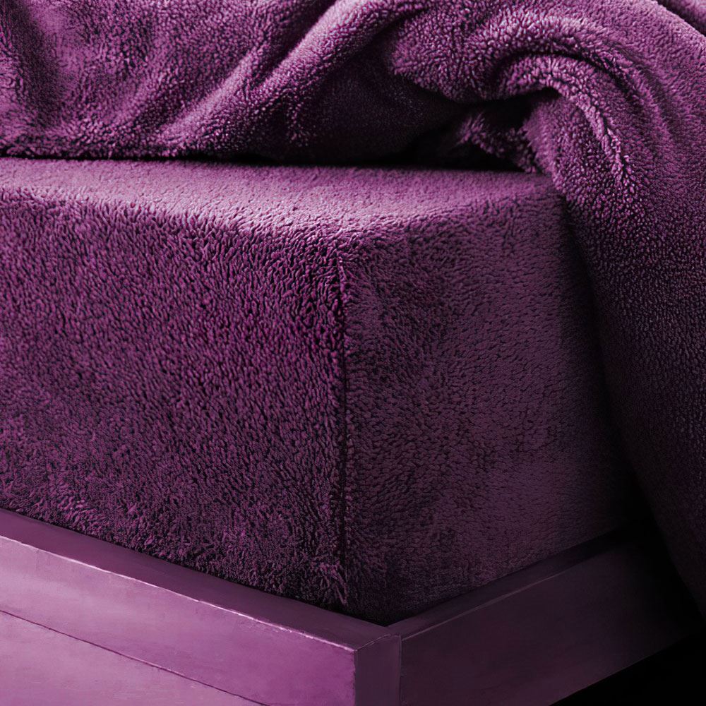 Night Zone Super Soft Teddy Fleece Warm & Cosy 12 Inch Deep Fitted Sheet