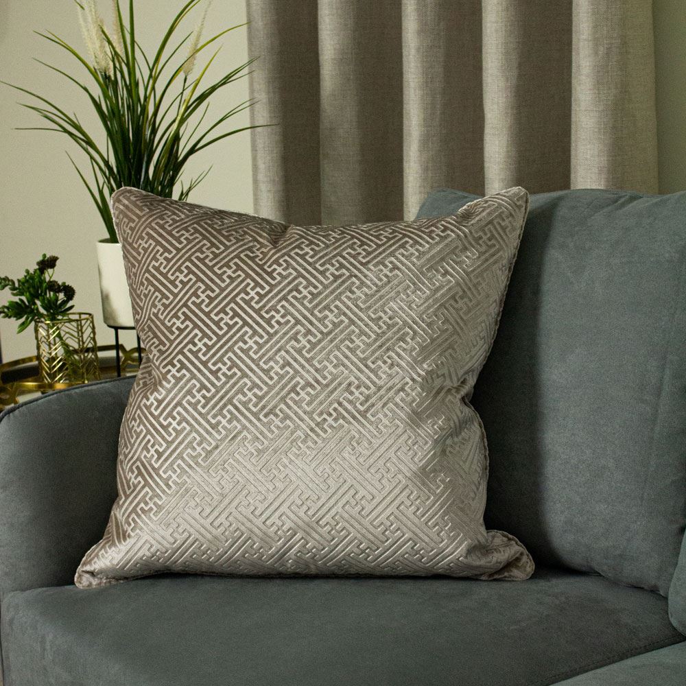 Paoletti Florence Embossed Luxe Velvet Piped Cushion Cover